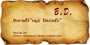 Borsányi Dezső névjegykártya